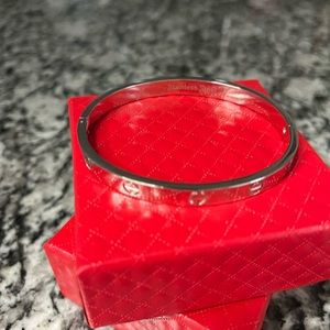 Two piece set of silver crowned studded bracelet stunning fits petite wrist